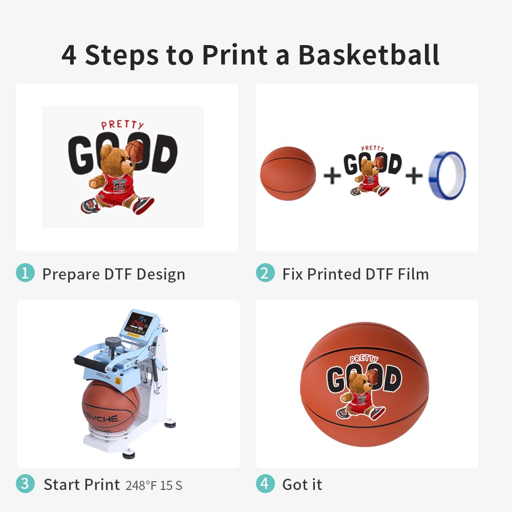 Ball Heat Press Machine for Basketball Rugby Football Volleyball DTF HTV Sublimation Printing（Shipping from China）