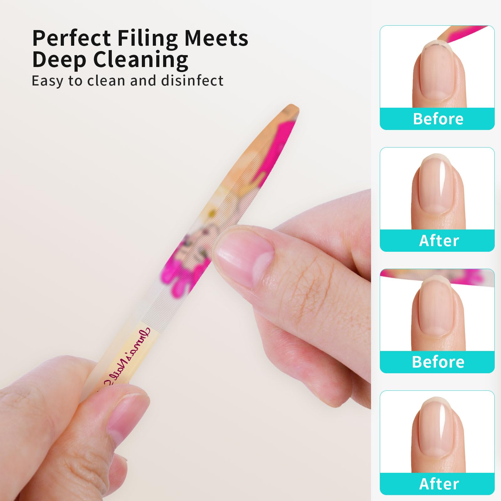 Wholesale Sublimation Glass Nail File Blanks,Mixed Nail Filer Nano Glass Reusable Crystal Nail File for Natural Nails,Customable Nail Filer for for Heat Press Machine Printing 24 Pack