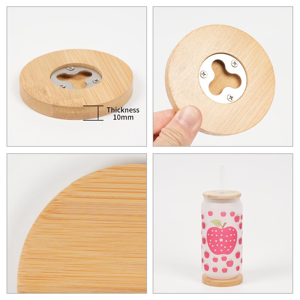 Wholesale 2 in 1 Sublimation Stainless Steel Bottle Opener Mug Cup Coasters Blanks Bamboo (2  Shapes)