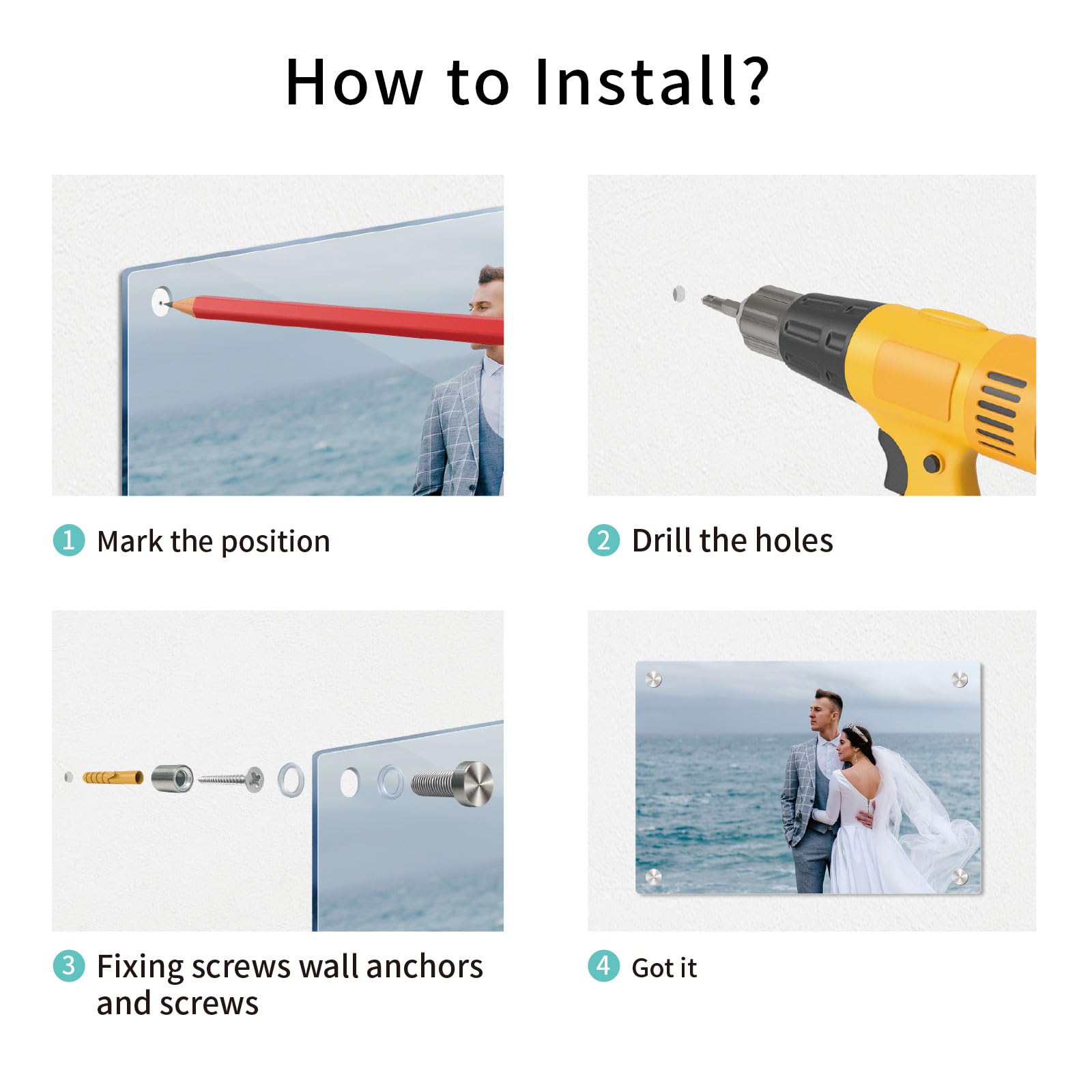 Auto Heat Press Machine for T Shirts Bundle kit With Sublimation Glass Photo Frame,Heat Tape,Sublimation paper