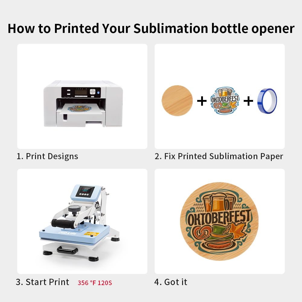 Wholesale 2 in 1 Sublimation Stainless Steel Bottle Opener Mug Cup Coasters Blanks Bamboo (2  Shapes)