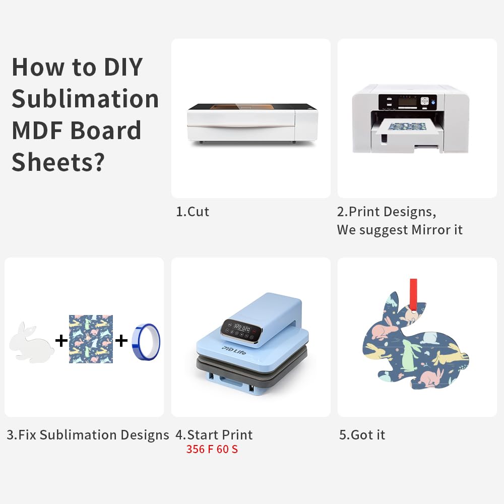 Wholesale Sublimation MDF Board Blanks Sheets with Cork Bulk White 11.8" x 11.8",1/8" Thick(3 mm) Wood Boards for Custom Coasters,for Xtool Glowforge 40 W Cutting Machine DIY Projects 24 Pack & 72 Pack & 144 Pack