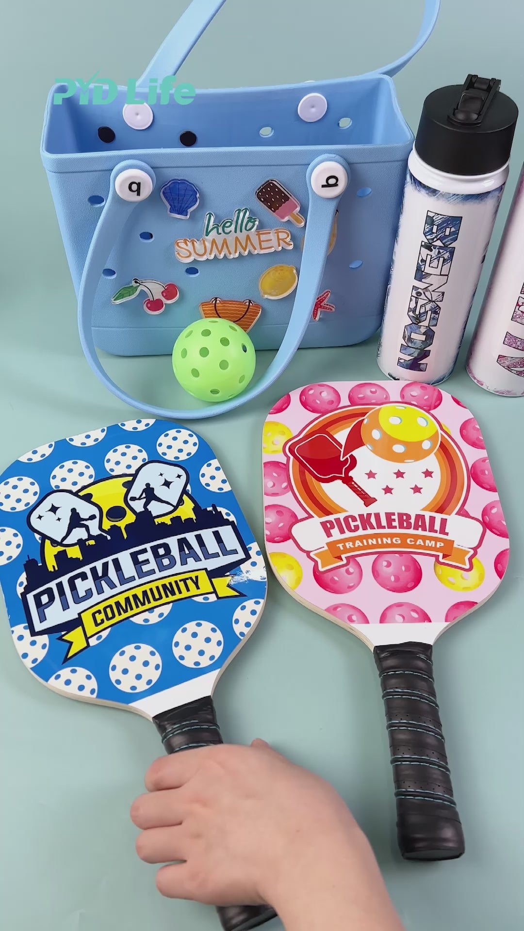 Wholesale Sublimation Sports Pickleball Paddles Blanks 7.5" x 15.5" Plywood, Double Sided Printable One Side White One Side Wood Bulk 6 Pack & 24 Pack & 48 Pack