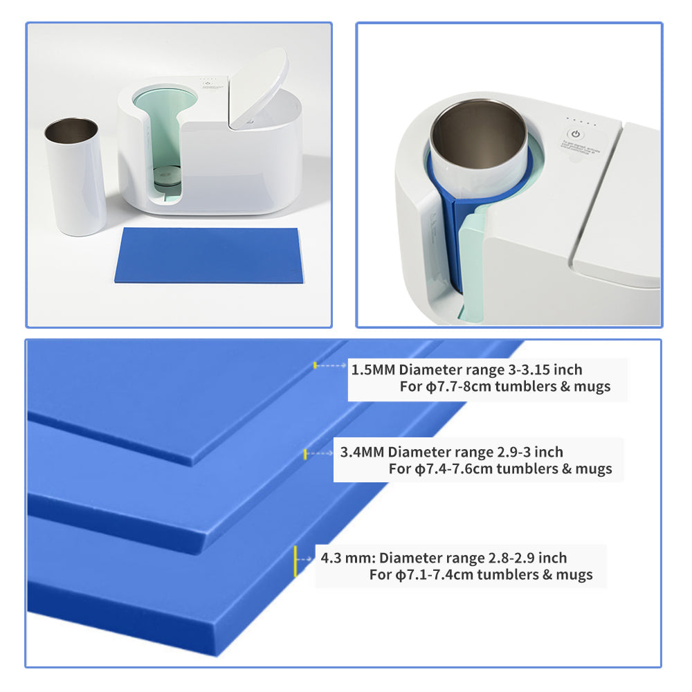 Silicone Wrap for Cricut Mug Press Machine Sublimation Print,3  Thicknesses,Compatible for Tumbler Heat Press