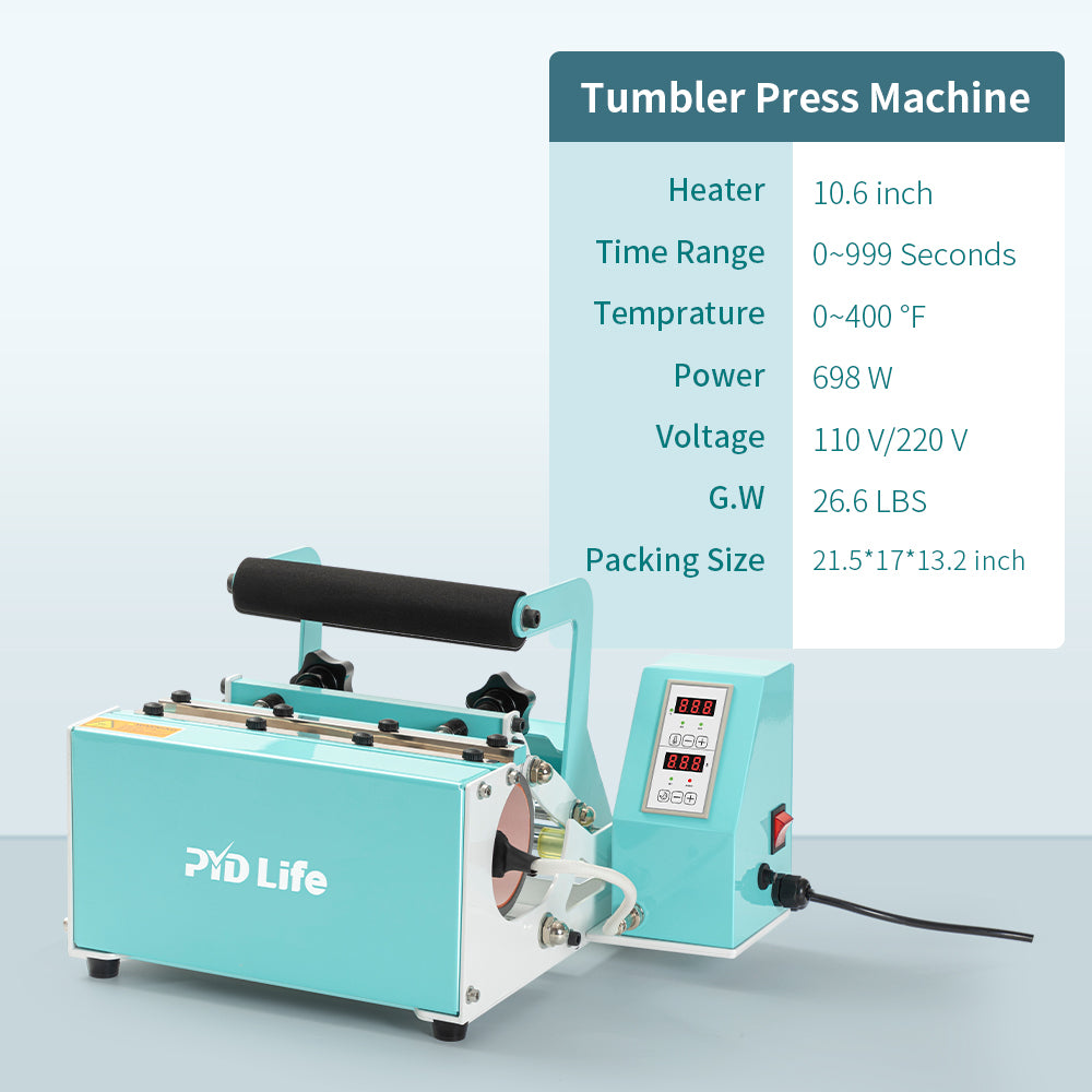 Save 20% on PYD Life 30 OZ Tumbler Heat Press Machine Mint Green Touch  Screen and 40 OZ Tumbler Heat Press Attacment