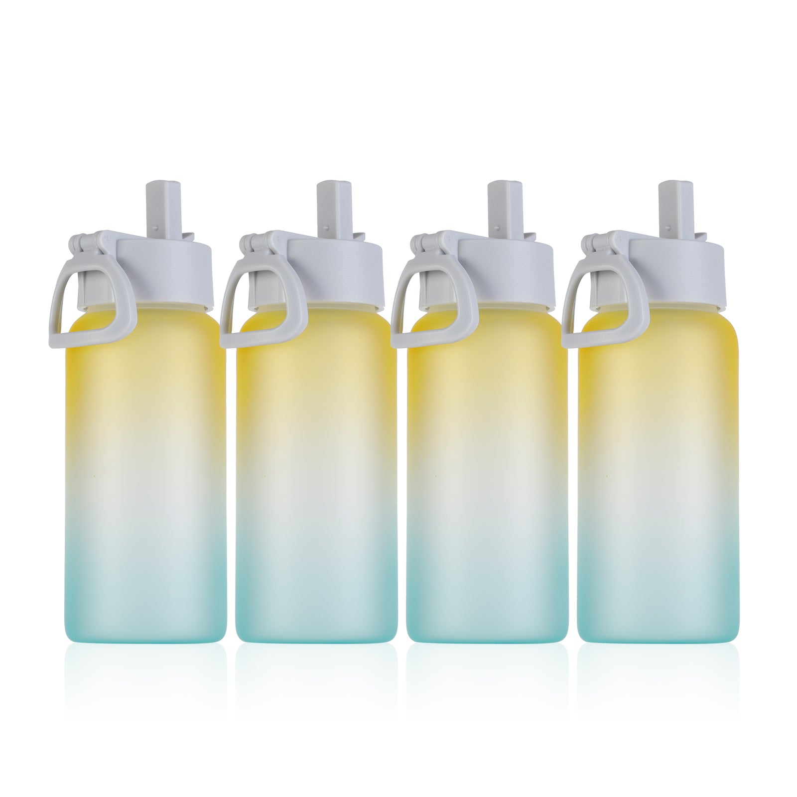 4pcs Large Capacity Water Bottles Set Gradient Color Sports Plastic Water  Bottle Outdoor Sports Portable Water