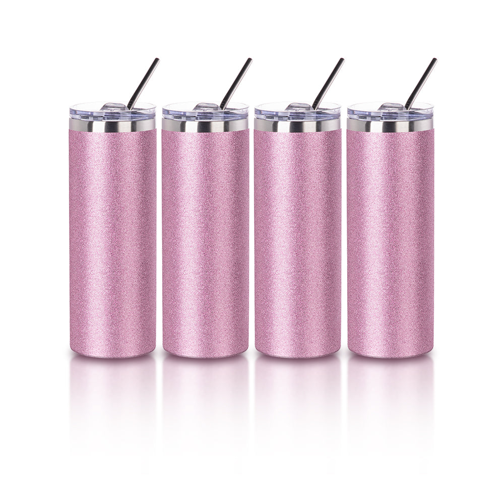Stainless Steel Skinny Tumbler, 4 Pack Double Wall