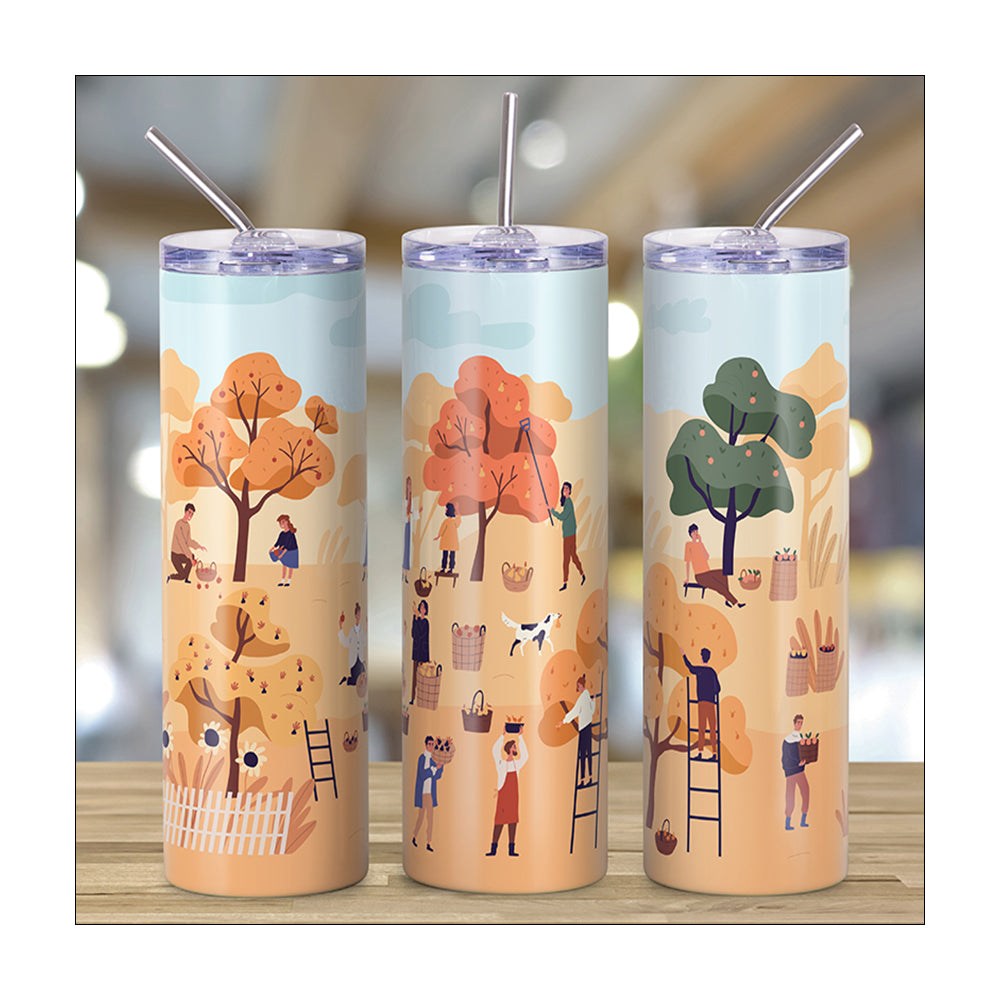 PYD Life 2 PCS Sublimation Blanks Skinny Tumbler White 20 OZ Straight  Double Wall Stainless Steel Tumbler with Metal Straw Tumbler Cups for Tumbler  Heat Press Machine Heat Transfer