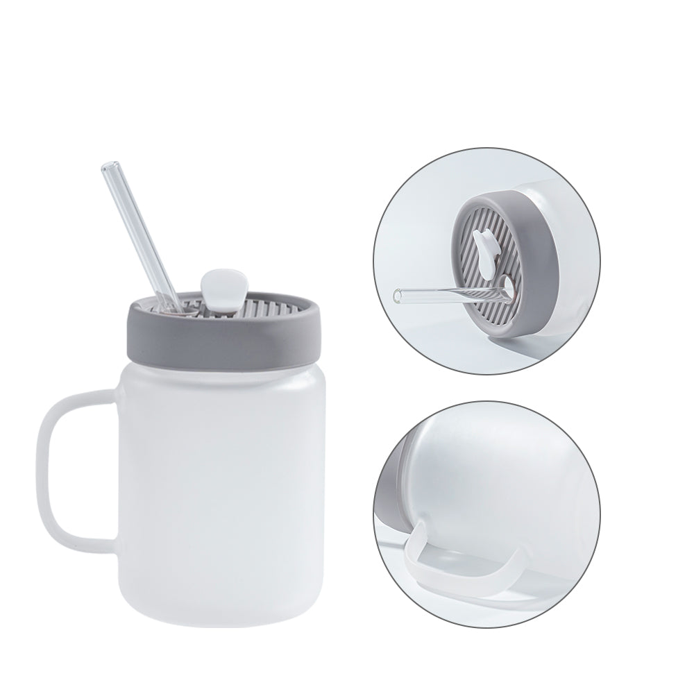 JMScape Sublimation Glass Cans Blanks with Plastic Lids and Straws 8pcs Set  - 16oz Frosted Glass Cup…See more JMScape Sublimation Glass Cans Blanks