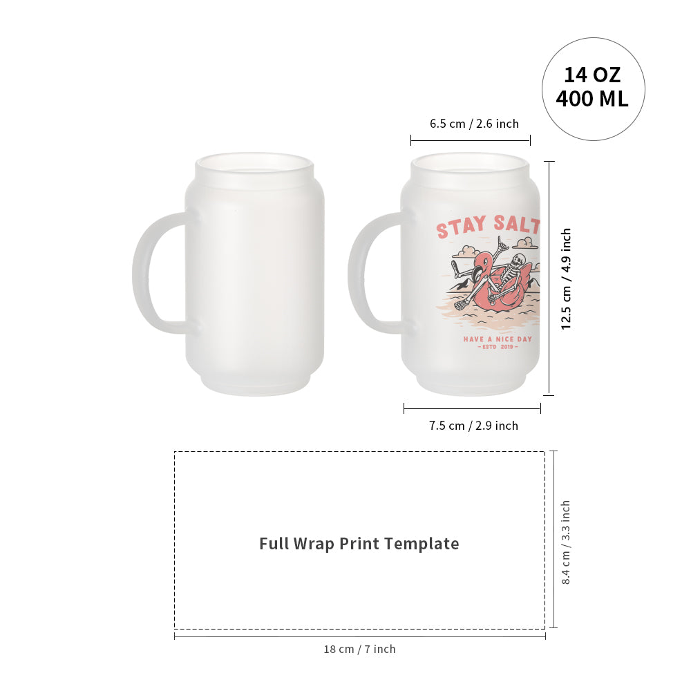 16oz Frosted Sublimation Glass Cup with Handle Wholesale