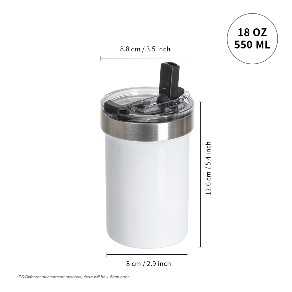 18 oz Sport Bottle with Straw - Stainless Steel Insulated Blank Tumblers