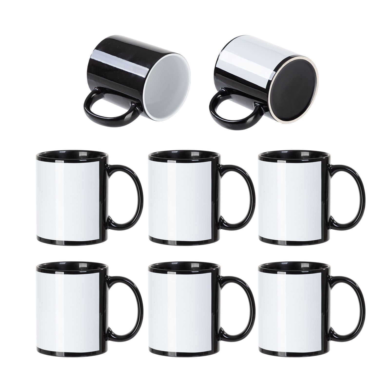 Wholesale 15 OZ Sublimation Coffee Mugs Blanks Black with White