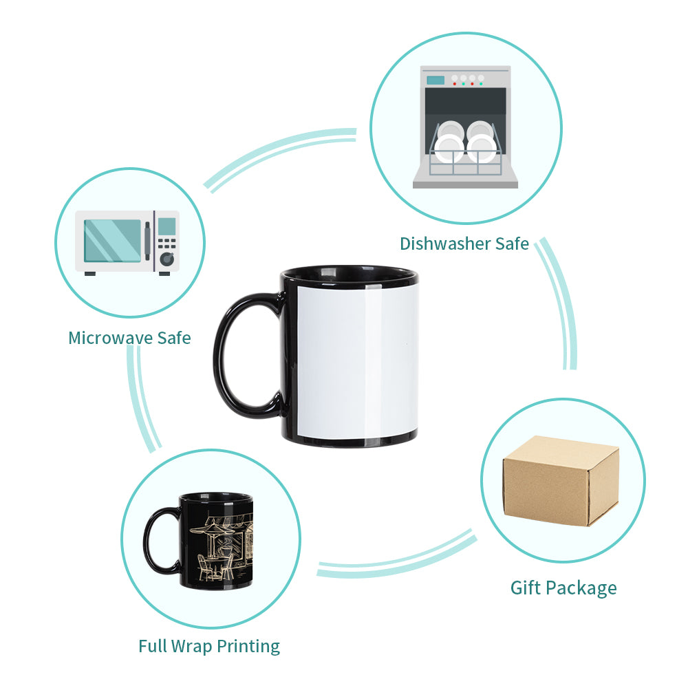 Wholesale Sublimation Coffee Mugs White With Handle 12 Oz 24 Pieces – PYD  LIFE