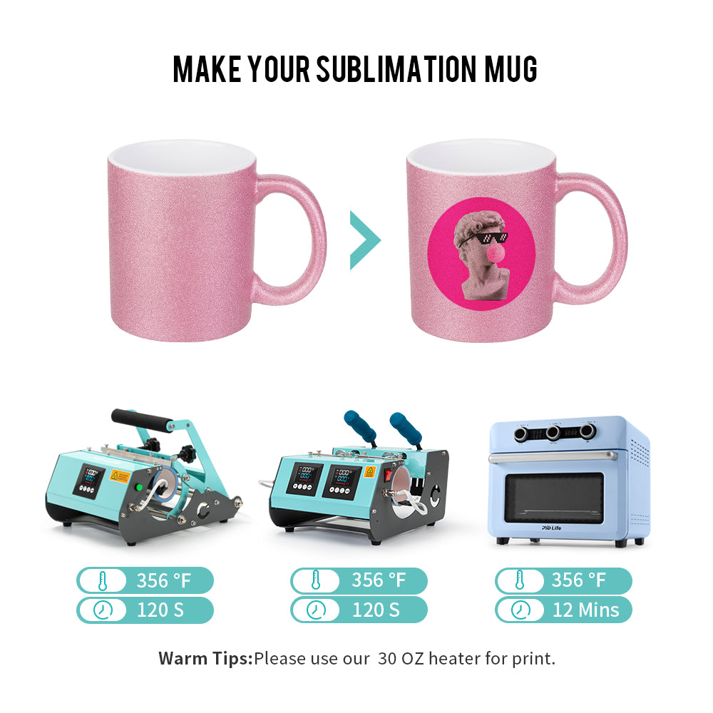 Wholesale 11 OZ sublimation Mugs Blanks Silver Glitter Coffee Mugs