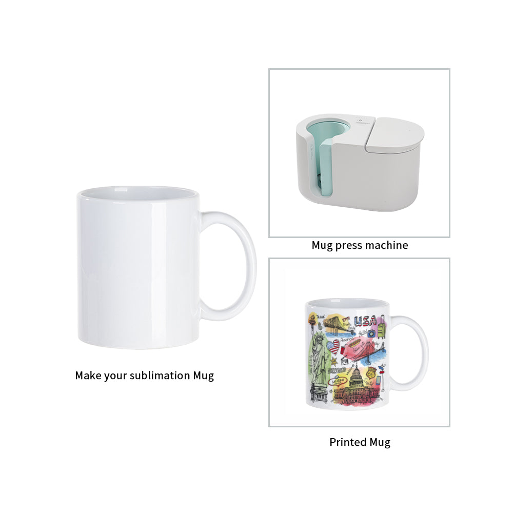 Coffee Mugs 11 oz Sublimation Blank Cups Sturdy Classic Mugs Ceramic White  Tea Cups with Protective Packaging (White, 1)