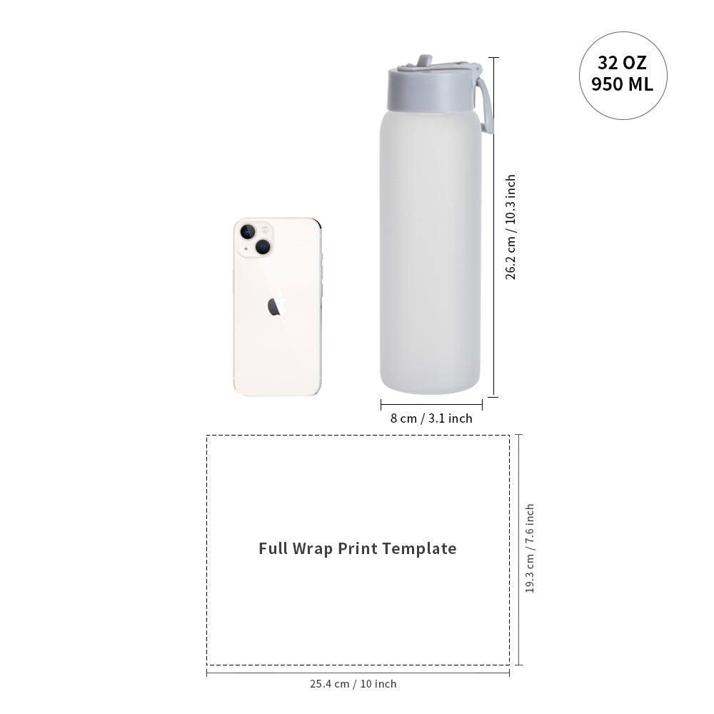 PYD Life Sublimation Water Bottles Vacuum Flasks 57 oz White with Portable Sippy Up Lid and Straw Large Stainless Steel Travel Tumblers Cups Mugs