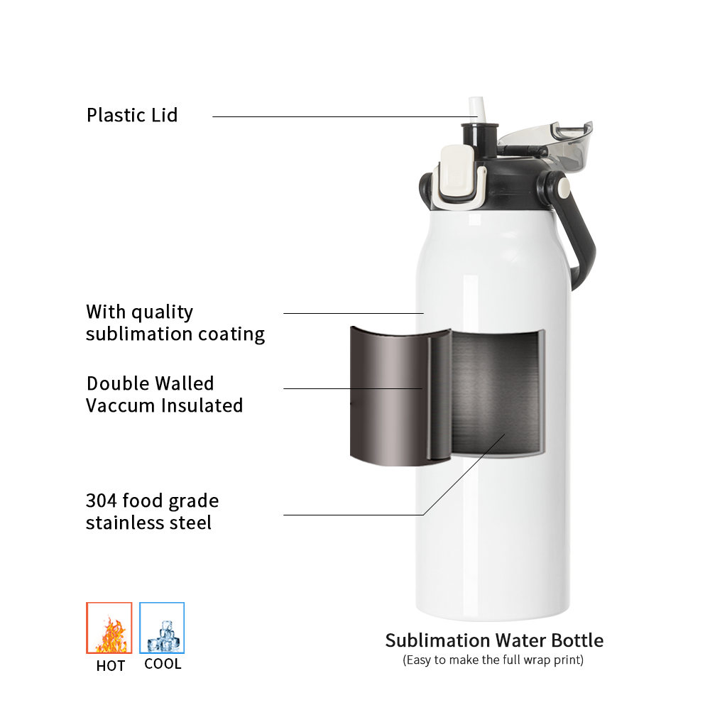 Stainless Steel Water Bottle, Java Navy White - Lifeguard Press