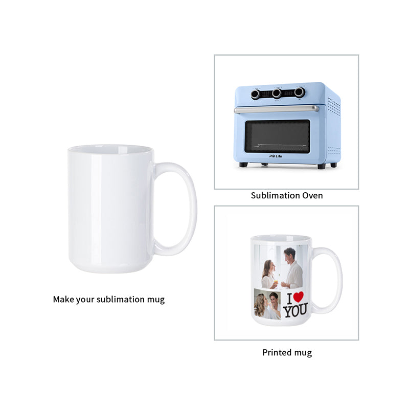 Wholesale 15 OZ Sublimation Mugs Ceramic Coffee Photo Mugs Bulk 24 Pack & 48 Pack & 144 Pack