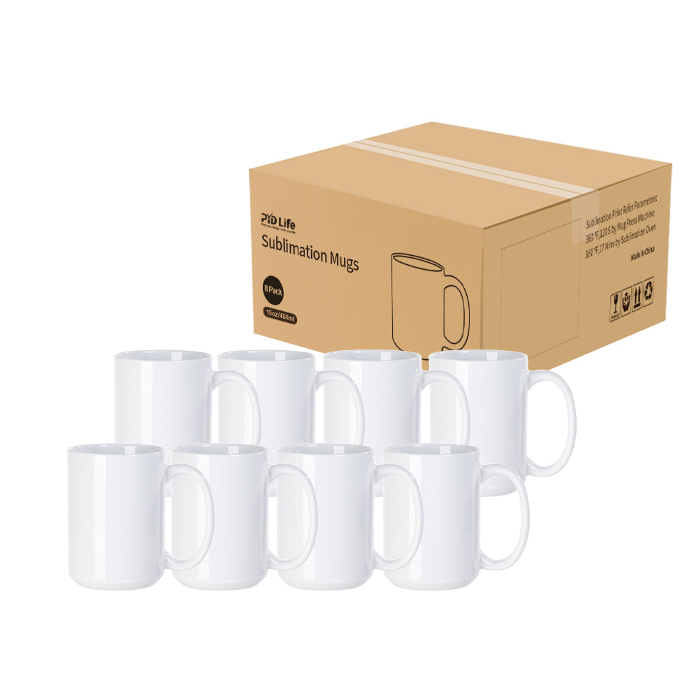 Sublimation Ceramic Coffee Mugs White 15 OZ 24 Pack – PYD LIFE