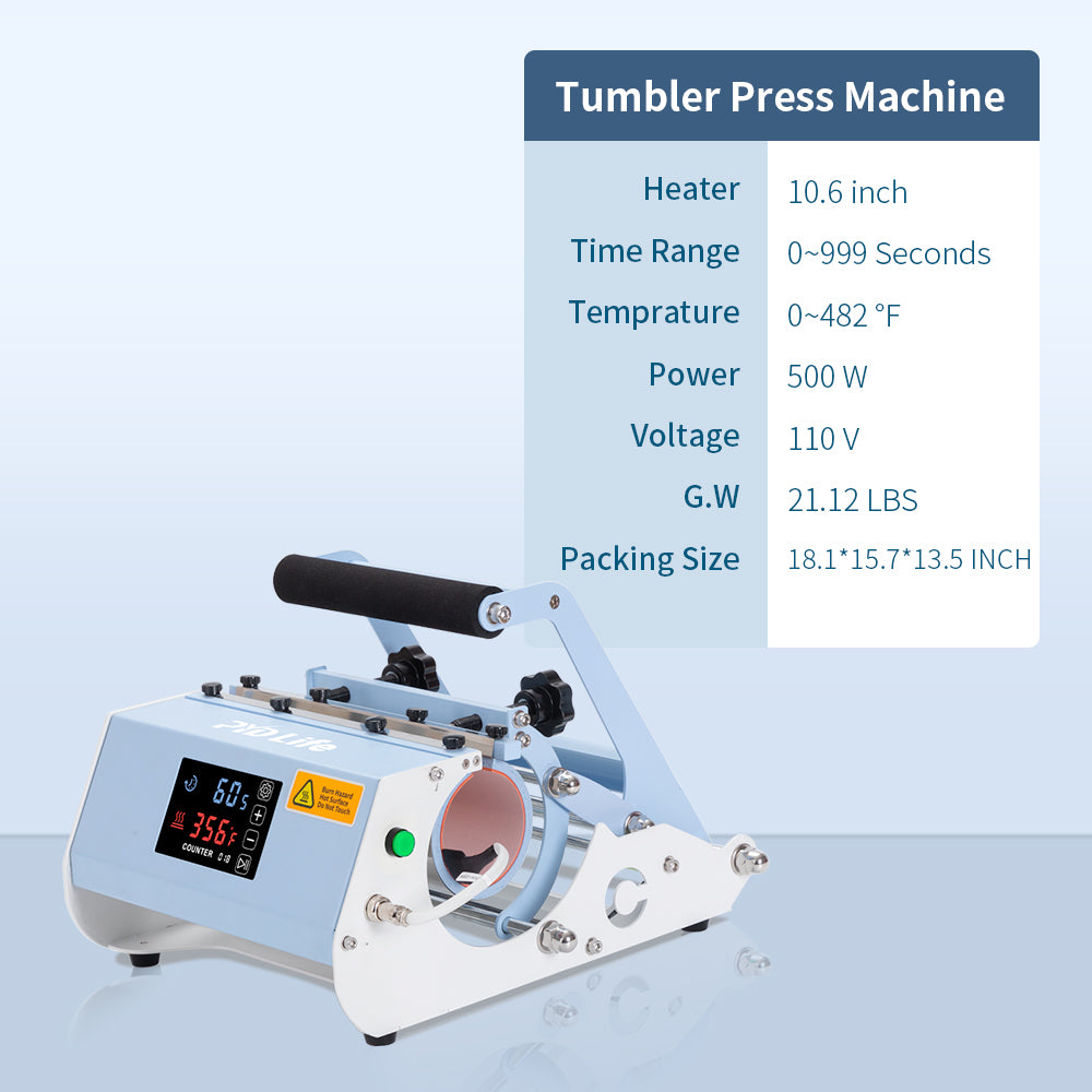 20oz 30oz Skinny Tumbler Heat Press Machine V3.0 (9 in 1, 11 in 1 from This Link) Light Blue / 18.4 x 17.5 x 11.7 Inches / 110 Volts