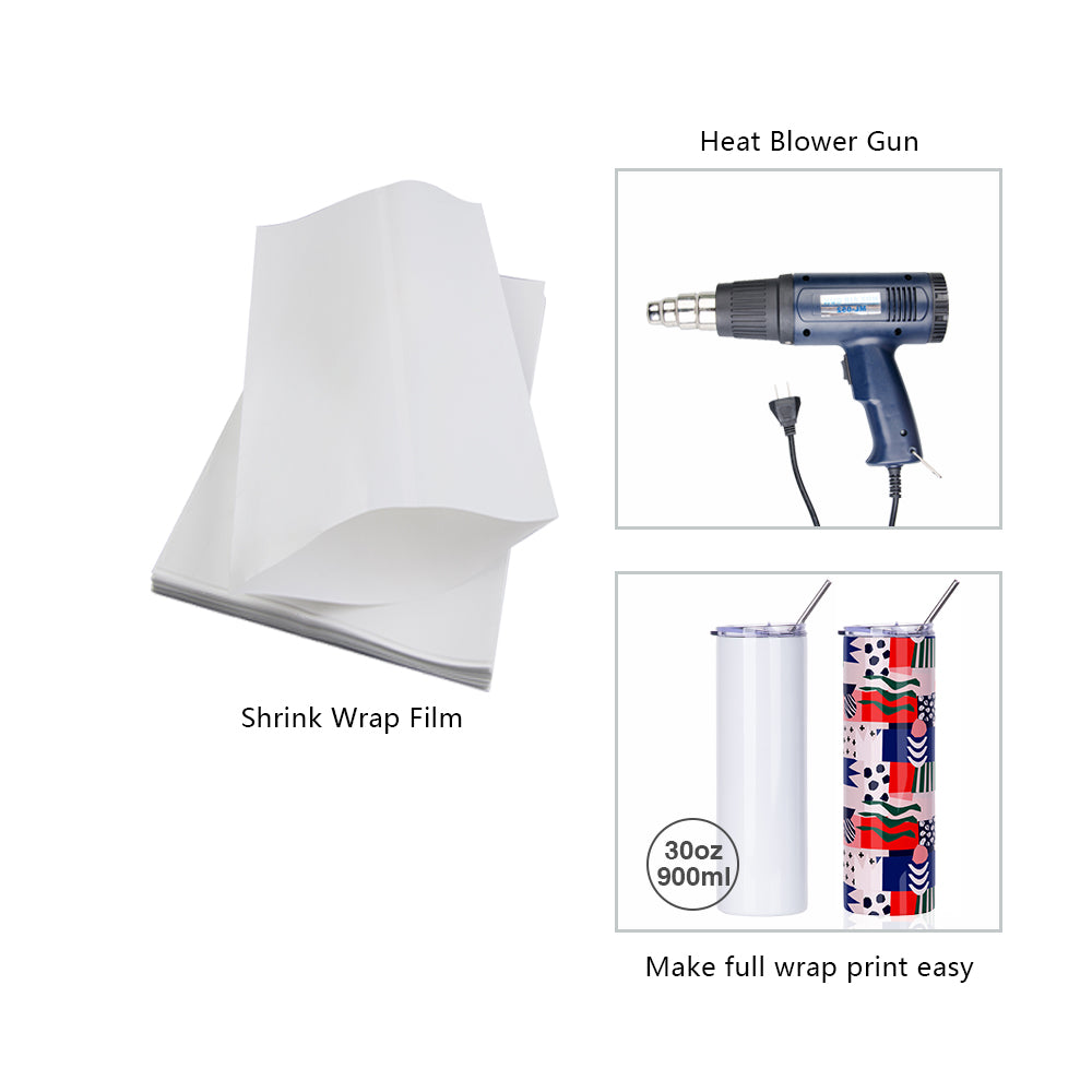 8x12 Inch Sublimation Shrink Wrap Sleeves, 60 Pcs White Sublimation Shrink  Wrap for Tumblers, Mugs, Cups and More