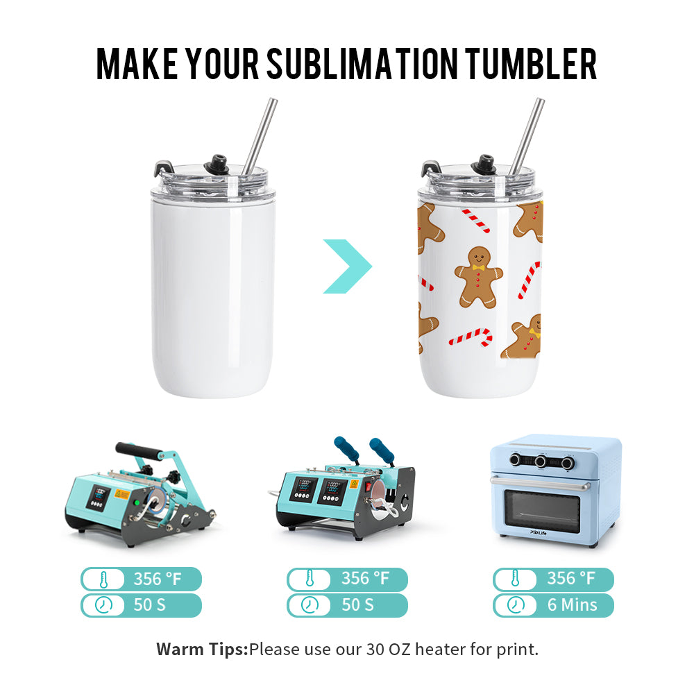 Wholesale 12 OZ Sublimation Kids Tumblers Blanks White Cups Stainless Steel Coffee to Go Travel Tumblers with Lid and Metal Straw 8 Pack & 24 Pack & 48 Pack