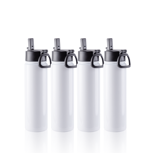 Wholesale 22 OZ Sublimation Water Bottles Bulk with Wide Mouth Handle Cap and Straw 8 Pack & 24 Pack & 48 Pack
